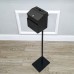 FixtureDisplays®Black Metal Donation Box Floor Stand Lobby Foyer Tithes & Offering Suggestion Collection Ballot Box 11065+11118-BLACK